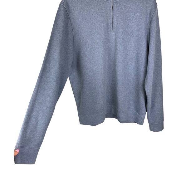 Brooks Brothers Blue Long Sleeve Quarter Zip 100% Cotton Pullover Sweater - Picture 5 of 7